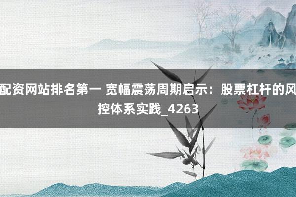 配资网站排名第一 宽幅震荡周期启示：股票杠杆的风控体系实践_4263