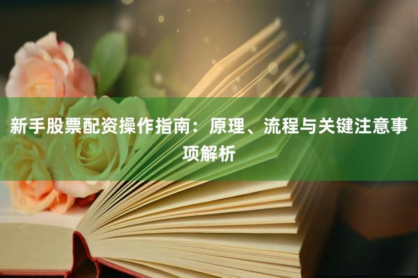 新手股票配资操作指南：原理、流程与关键注意事项解析
