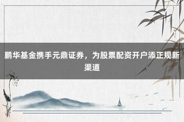 鹏华基金携手元鼎证券，为股票配资开户添正规新渠道