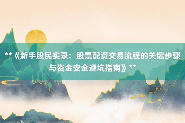 **《新手股民实录：股票配资交易流程的关键步骤与资金安全避坑指南》**