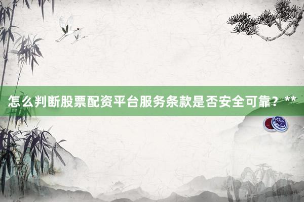 怎么判断股票配资平台服务条款是否安全可靠？**