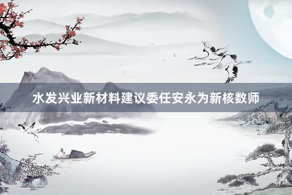 水发兴业新材料建议委任安永为新核数师