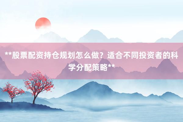 **股票配资持仓规划怎么做？适合不同投资者的科学分配策略**