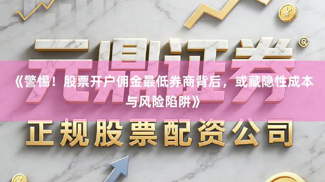 《警惕！股票开户佣金最低券商背后，或藏隐性成本与风险陷阱》