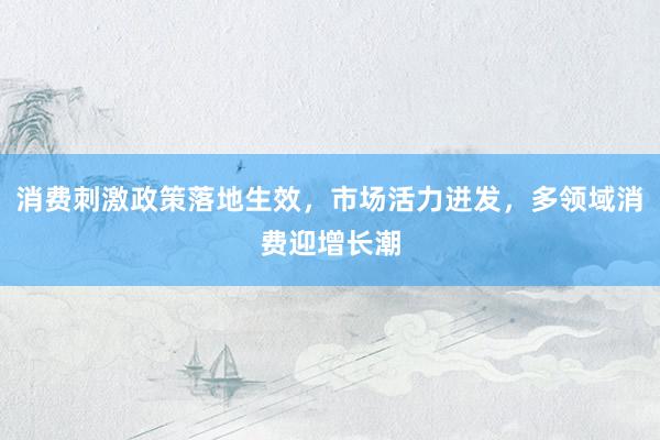 消费刺激政策落地生效，市场活力迸发，多领域消费迎增长潮
